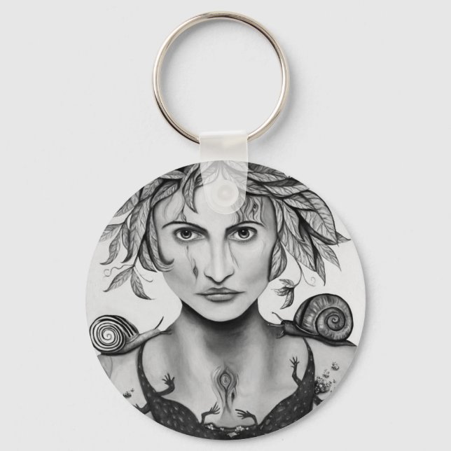Mutter Art in B/W Schlüsselanhänger (Vorderseite)
