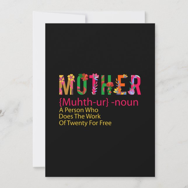 Mutter Art Mutter Blume Definition Einladung (Vorderseite)