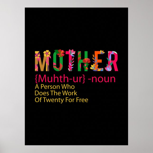 Mutter Art Mutter Blume Definition Poster (Vorne)