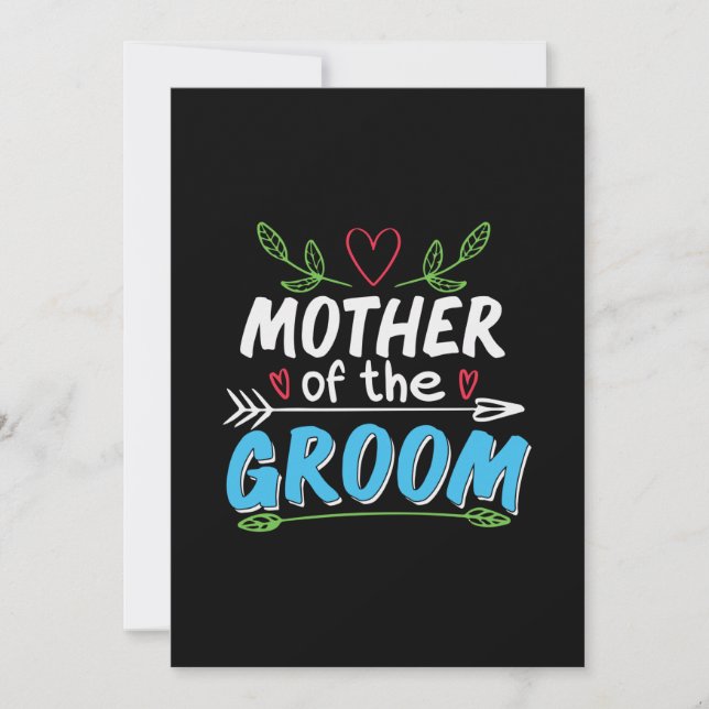Mutter Art Mutter des Bräutigams Einladung (Vorderseite)