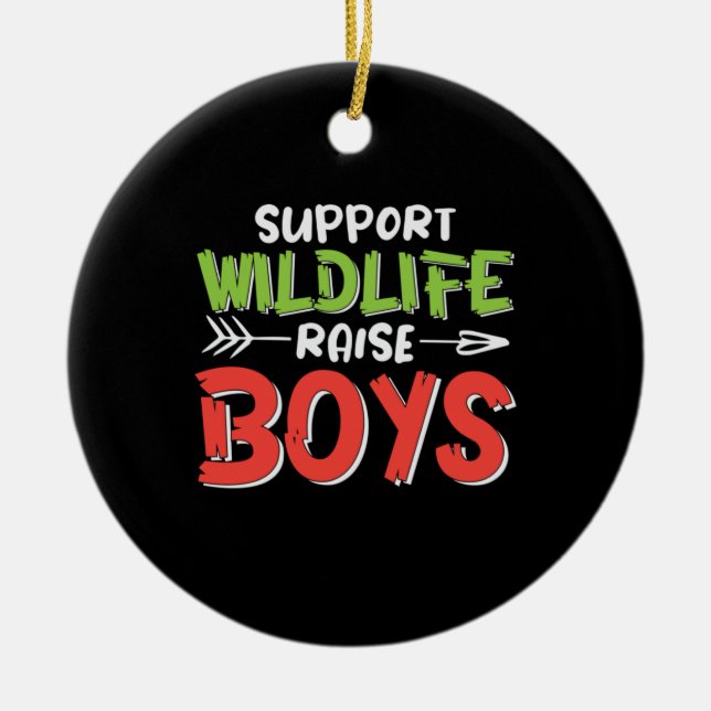 Mutter Art Support Wildlife Raise Boys Keramik Ornament (Vorne)