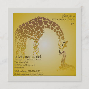 Mutter-Baby-Giraffe - Babyparty-Einladung Einladung