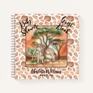Mutter Baby Giraffe Safari Baby Showroom Gästebuc Notizbuch