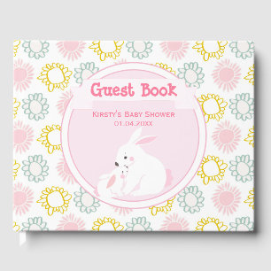 Mutter & Baby Girl Bunny   Babydusche Gästebuch