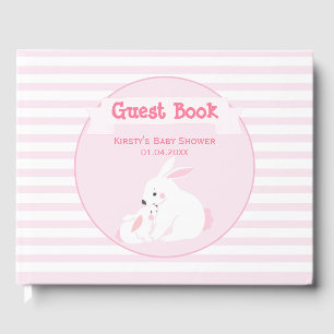 Mutter & Baby Girl Bunny   Babydusche Gästebuch