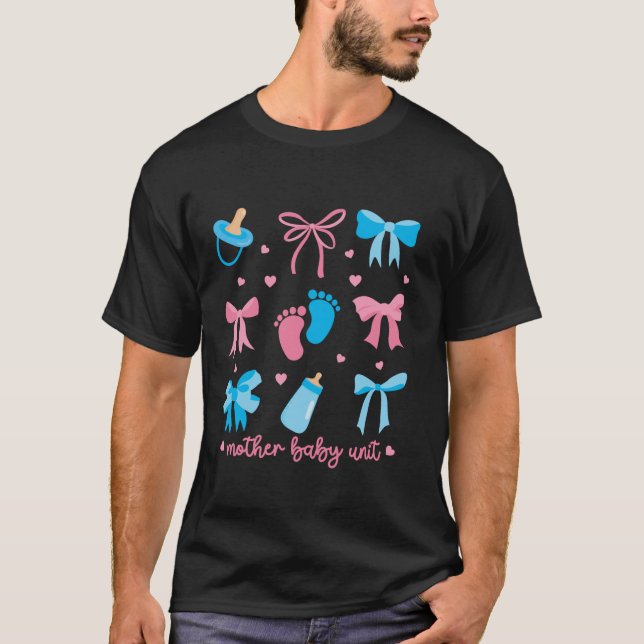 Mutter Babyeinheit Coquette Bow MBU Nurse Postpart T-Shirt (Vorderseite)