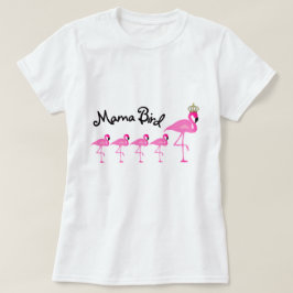 Mutter Bird Flamingo T-Shirt mit vier Babys
