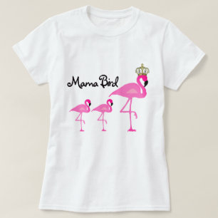 Mutter Bird Flamingo T-Shirt mit zwei Babys