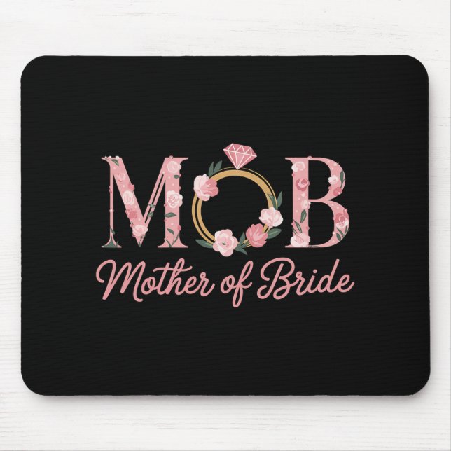 Mutter Bride Wedding Mob Blumenrosa Diamantring Mousepad (Vorne)