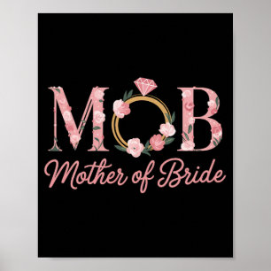 Mutter Bride Wedding Mob Blumenrosa Diamantring Poster
