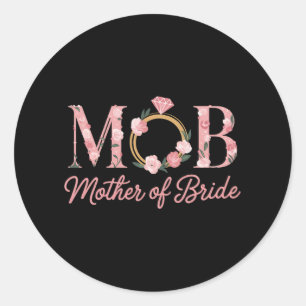 Mutter Bride Wedding Mob Blumenrosa Diamantring Runder Aufkleber