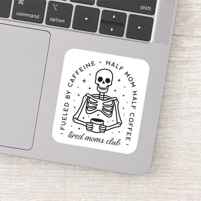 Mütter Club lustige Kaffee Liebhaber Zitate Aufkleber (Detail)
