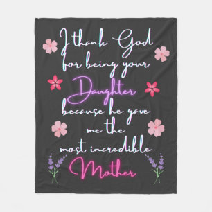 Mutter danke Gott, dass du deine Tochter bist Fleecedecke
