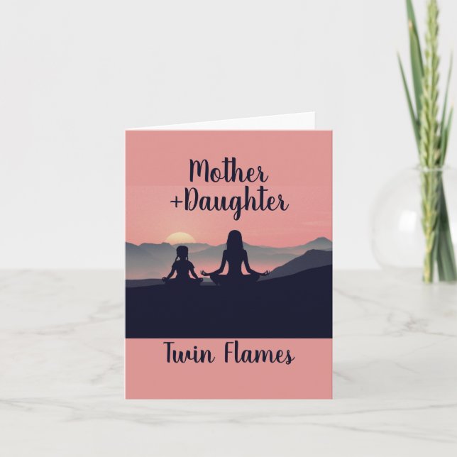 Mutter Daugher Twin Flames Karte (Vorderseite)