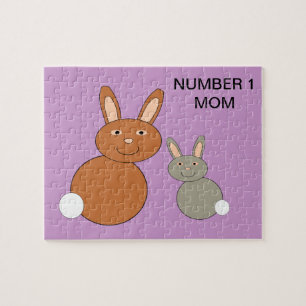 Mütter Day Bunnies Custom Number 1 Mama Puzzle