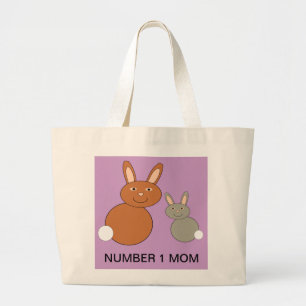 Mütter Day Bunnies Custom Number 1 Mama Tote Bag Jumbo Stoffbeutel