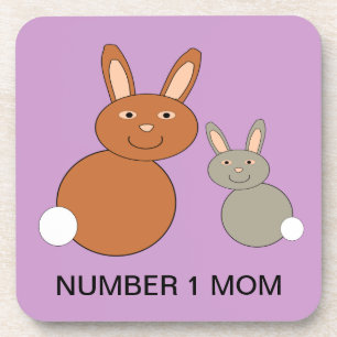 Mütter Day Bunnies Custom Number 1 Mama Untersetze Untersetzer