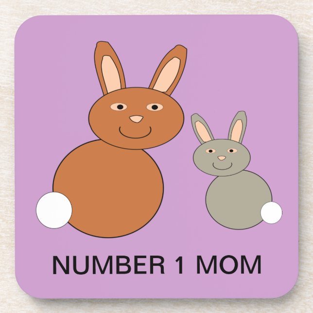 Mütter Day Bunnies Custom Number 1 Mama Untersetze Untersetzer (Vorderseite)