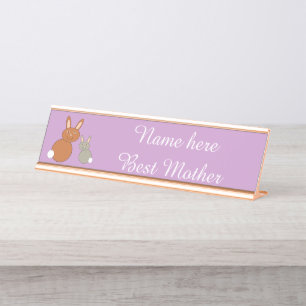 Mütter Day Bunnies Custom Schreibtischnamensplakette