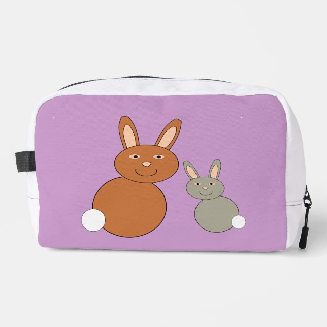 Mütter Day Bunnies Gemustert Waschbeutel (Vorderseite)