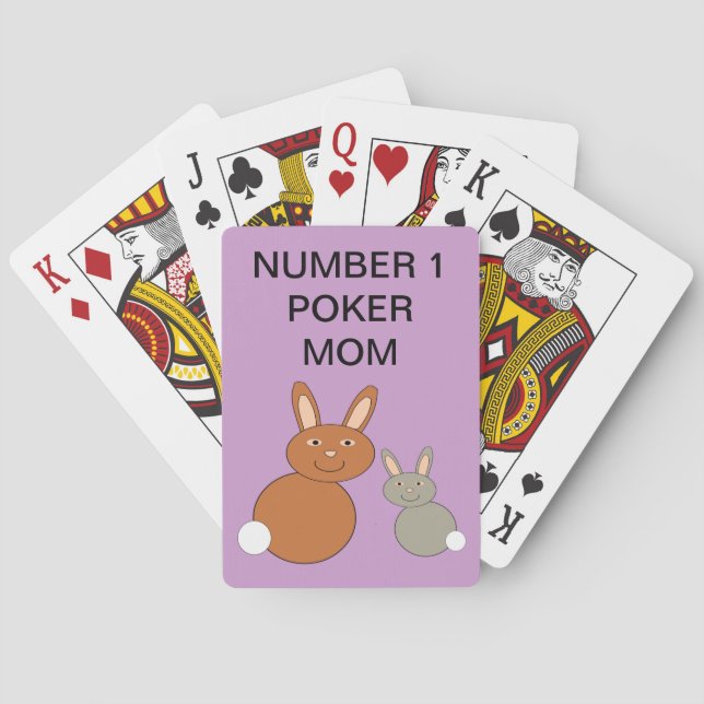 Mütter Day Bunnies individuell anpassbare Spielkar Spielkarten (Rückseite)