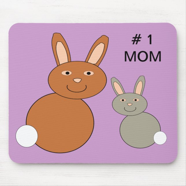 Mütter Day Bunnies Nummer 1 Mama Custom Mousepad (Vorne)