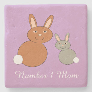 Mütter Day Bunnies Personalisiert Stone Untersetze Steinuntersetzer