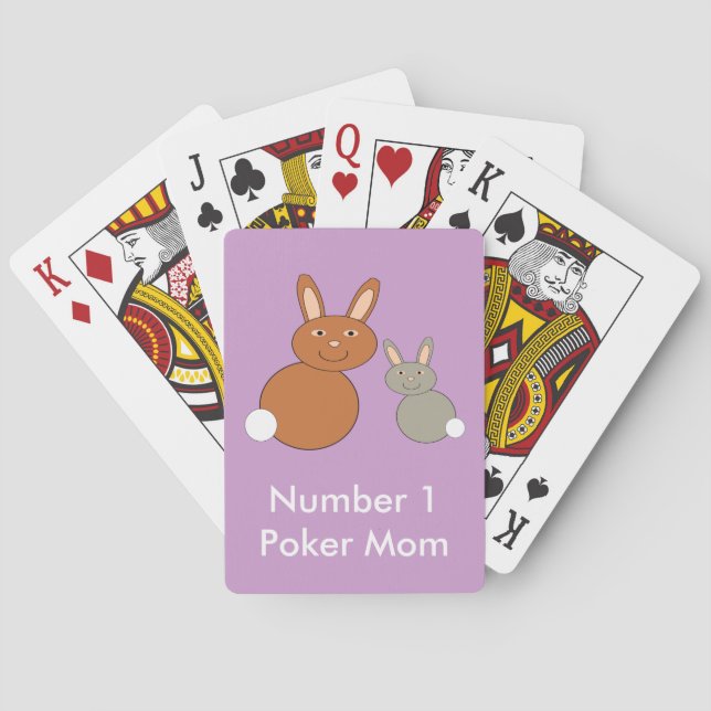 Mütter Day Bunnies Personalisierte Spielkarten (Rückseite)