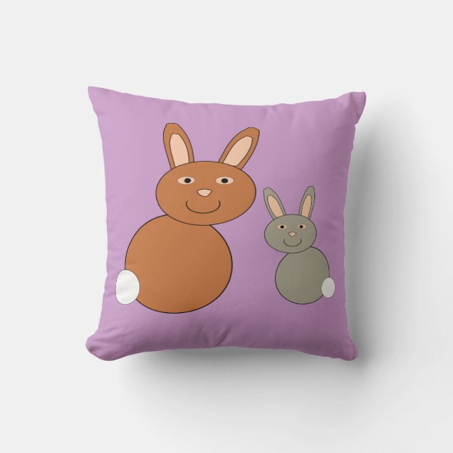 Mütter Day Bunnies Pillow Kissen (Vorderseite)