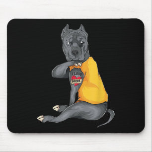 Mütter Day Funny Dog Pitbull I Liebe Mama Tattoo G Mousepad