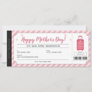 Mütter Day Hotel Bleibe Geschenkgutschein Einladung