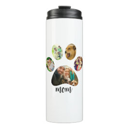 Mütter Day Hund Mama | 5 Paw Print Foto Collage Thermosbecher