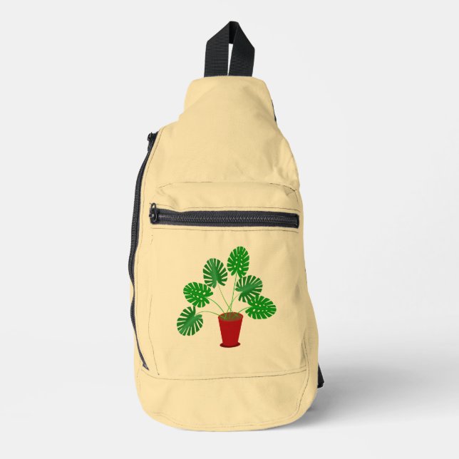 Mütter Day Monstera Pflanze Crossbody Bag (Vorderseite)