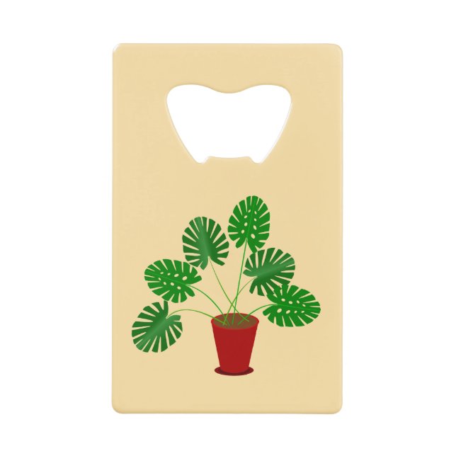 Mütter Day Monstera Pflanze Geldbeutel Flaschenöffner (Vorderseite)