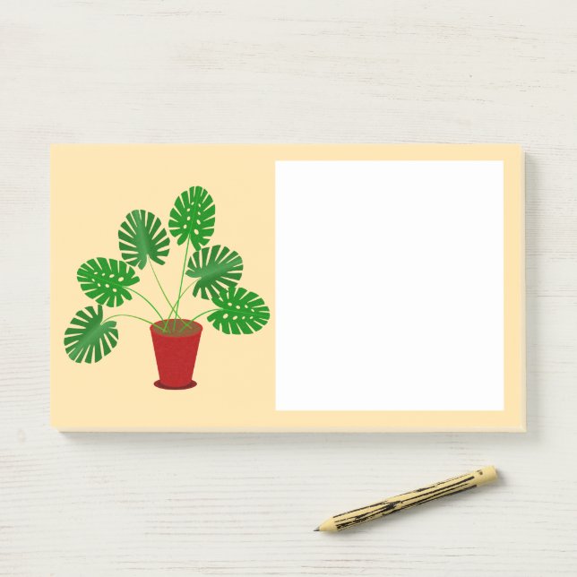 Mütter Day Monstera Pflanze Post-it Klebezettel (Auf Schreibtisch)