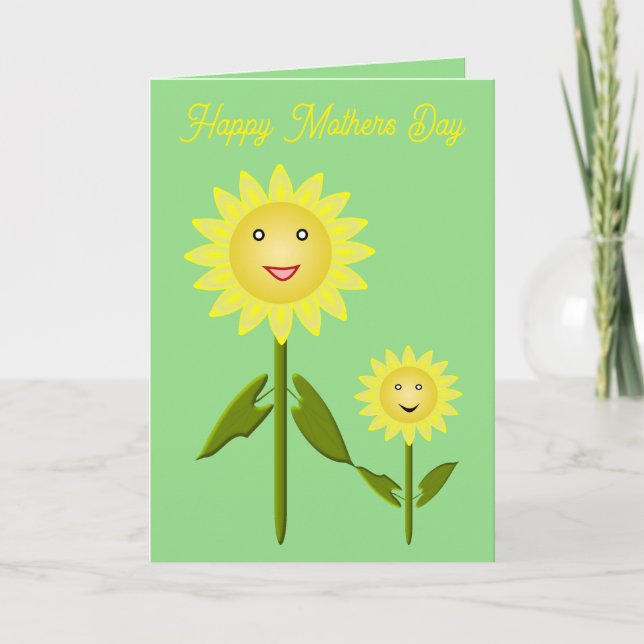 Mütter Day Sonnenblumen Custom Card Karte (Vorderseite)