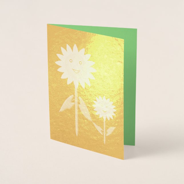 Mütter Day Sunblumen Custom Folienkarte (Vorderseite)