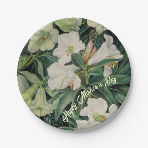 Mütter Day White Floral Pappteller
