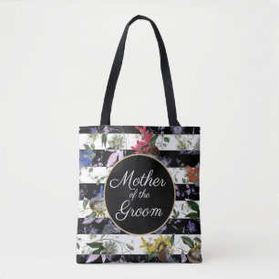 Mutter der Blume der Schwarz-weißen Streifen Tasche