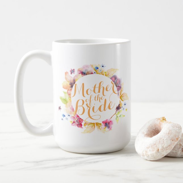 Mutter der blumenblühenden Hochzeitsstimmung der k Kaffeetasse (Mit Donut)