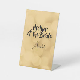 Mutter der Braut - bearbeitbarer Text auf Gold Sockelschild