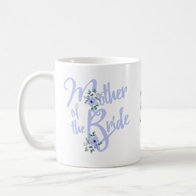 Mutter der Braut Blumenbrief Custom Wedding Kaffeetasse (Links)