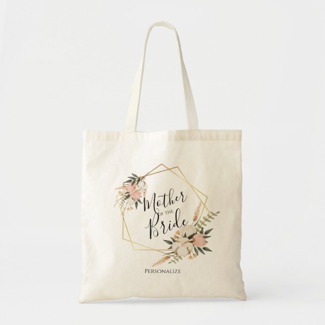 Mutter der Braut - Blush Floral - personalisieren Tragetasche (Vorne)