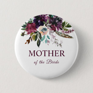 Mutter der Braut Burgund Blumen Bouquet White Button