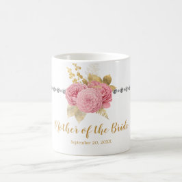 Mutter der Braut Diamond Pink Gold Floral Kaffeetasse
