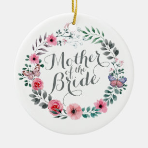 Mutter der Braut elegantes Wedding Blumenornamen Keramik Ornament