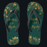 Mutter der Braut Emerald Green & Gold Foliage Flip Flops<br><div class="desc">Diese wunderschöne Mutter der Braut smaragdgrün und goldgrün blättrige Flip Flops mit goldenem Blattmuster und moderner Typografie auf zeitlosem dunkelgrünen Hintergrund. Es ist ein schönes Geschenk für Ihr Brautparty. Anzeigen der Auflistung auf dieser Seite, um passende Elemente zu finden. Staffel es mit deinen Informationen anpassen. Wenn Sie gewollt haben, um...</div>