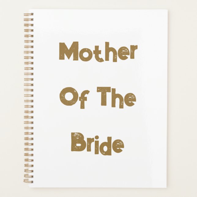 Mutter der Braut Hochzeiten Gold weißes Geschenk G Planer (Vorderseite)
