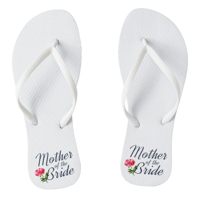 Mutter der Braut Hochzeitkalligrafie Flip Flops (Fußbett)