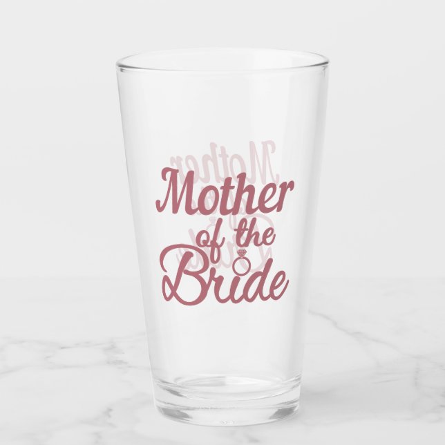 Mutter der Braut Hochzeitsfamilie passt zusammen Glas (Vorderseite)
